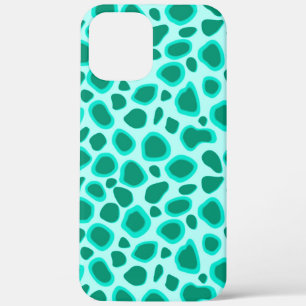 Leopard Print - Turquoise and Aqua iPhone 12 Pro Max Case