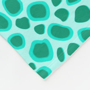Leopard Print - Turquoise and Aqua Fleece Blanket