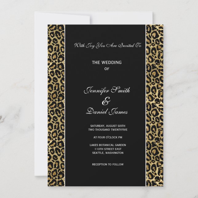 Leopard Print Wedding Invitation (Front)