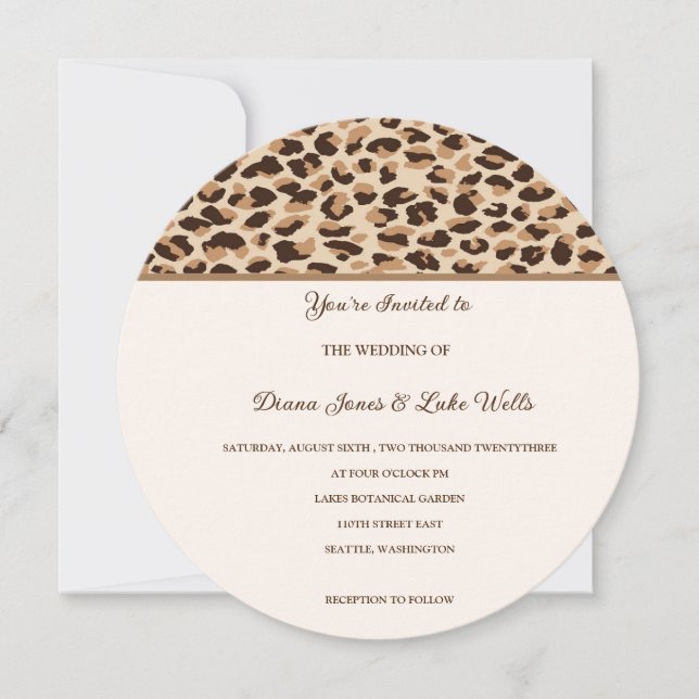 Leopard Print Wedding Invitation (Front)