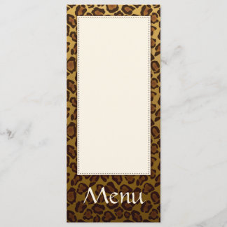 Leopard Print Wedding Menu - customisable matching