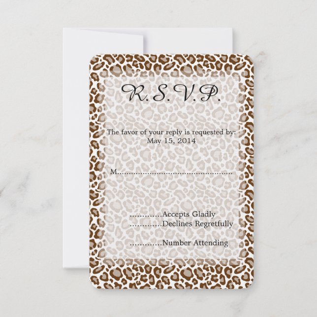 Leopard Print Wedding RSVP (Front)