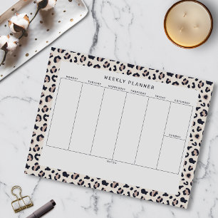 Leopard Print Weekly Planner Tearawy Notepad
