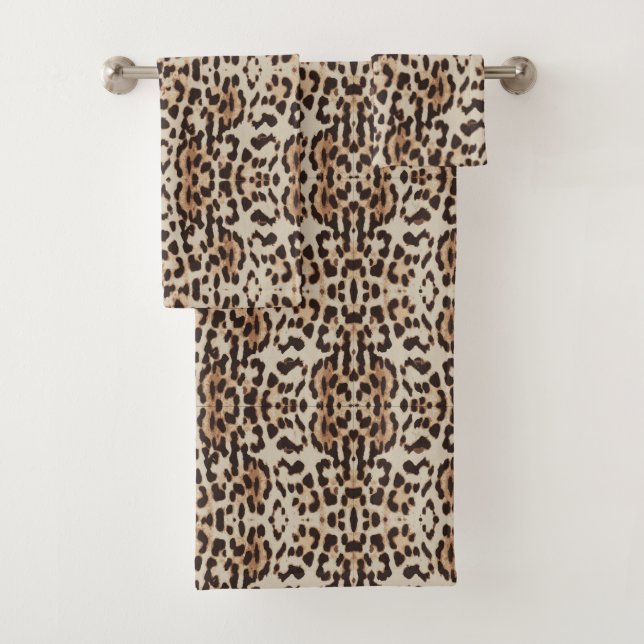 Leopard Print Wild Animal Bath Towel Set (Insitu)