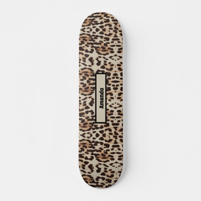 Leopard Print Wild Animal Custom Skateboard (Front)