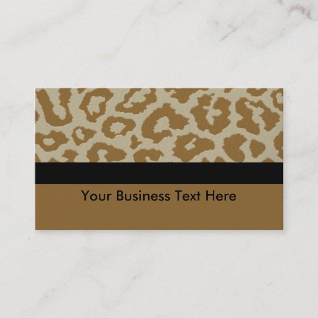 leopard print with black stripe business card (Front)