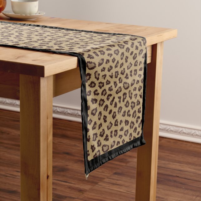 Leopard Print with Border Long Table Runner (In Situ)