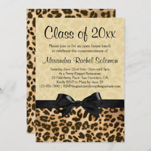Leopard Print with Bow Graduation/Party Invitation
