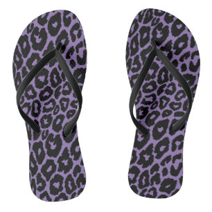 Leopard Print with Purple Background Changer Thongs
