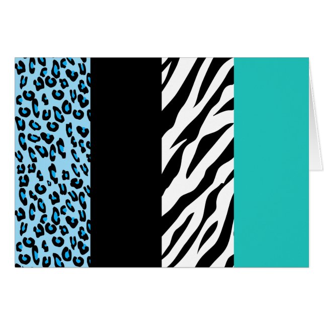 Leopard Print, Zebra Print, Animal Print, Blue (Front Horizontal)