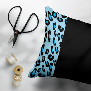Leopard Print, Zebra Print, Animal Print, Blue Decorative Cushion