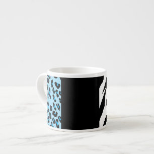 Leopard Print, Zebra Print, Animal Print, Blue Espresso Cup