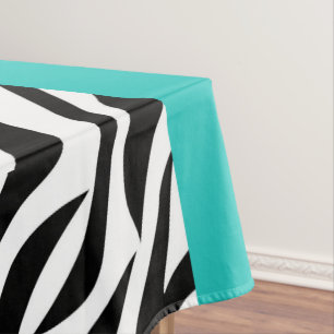 Leopard Print, Zebra Print, Animal Print, Blue Tablecloth
