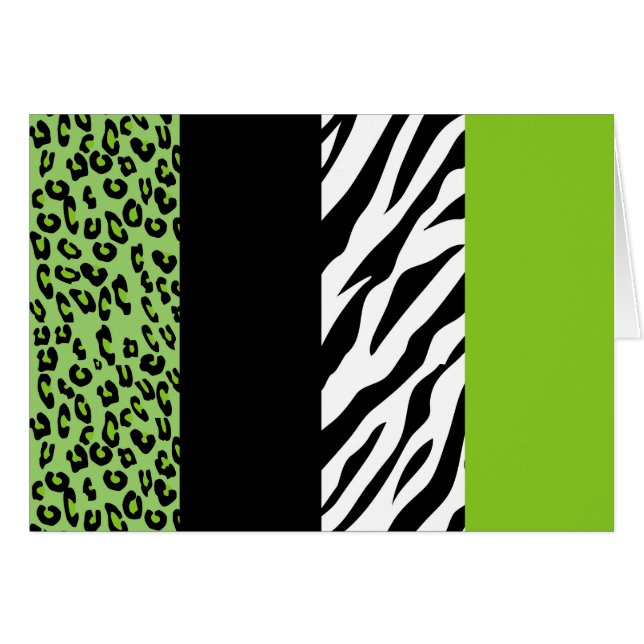 Leopard Print, Zebra Print, Animal Print, Green (Front Horizontal)