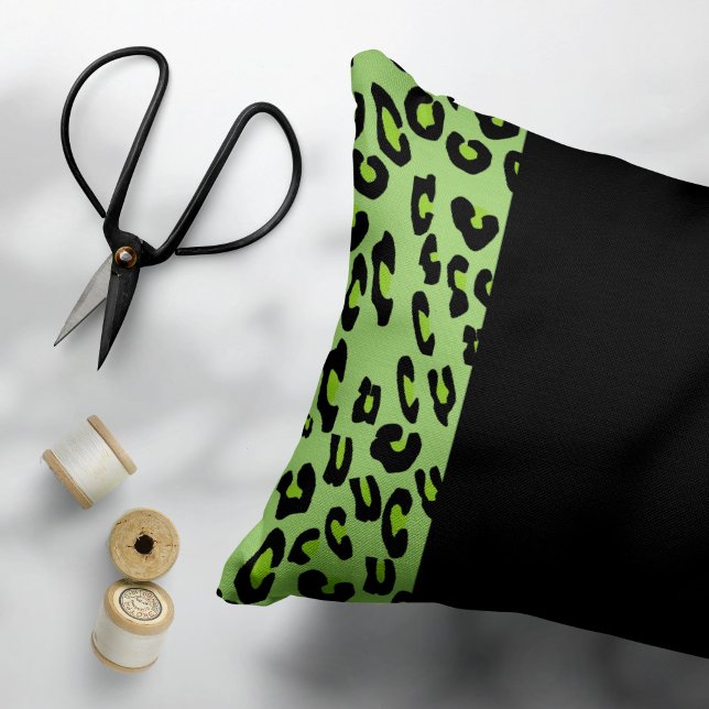 Leopard Print, Zebra Print, Animal Print, Green Decorative Cushion (Creator Uploaded)