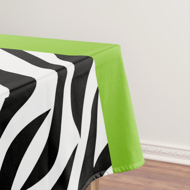Leopard Print, Zebra Print, Animal Print, Green Tablecloth (In Situ)