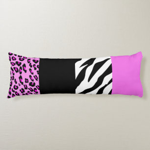 Leopard Print, Zebra Print, Animal Print, Pink Body Cushion