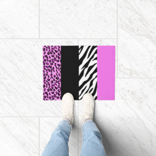 Leopard Print, Zebra Print, Animal Print, Pink Doormat