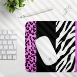 Leopard Print, Zebra Print, Animal Print, Pink Mouse Pad<br><div class="desc">Elegant,  stylish and sophisticated leopard and zebra pattern in pink colour. Modern and trendy gift,  perfect for the animal print lover in your life.</div>