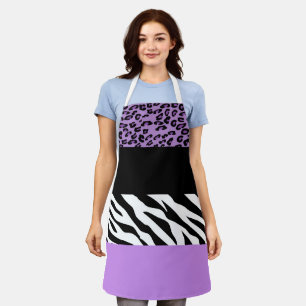 Leopard Print, Zebra Print, Animal Print, Purple Apron