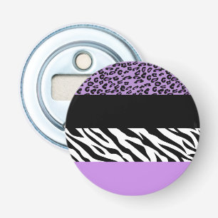 Leopard Print, Zebra Print, Animal Print, Purple Bottle Opener