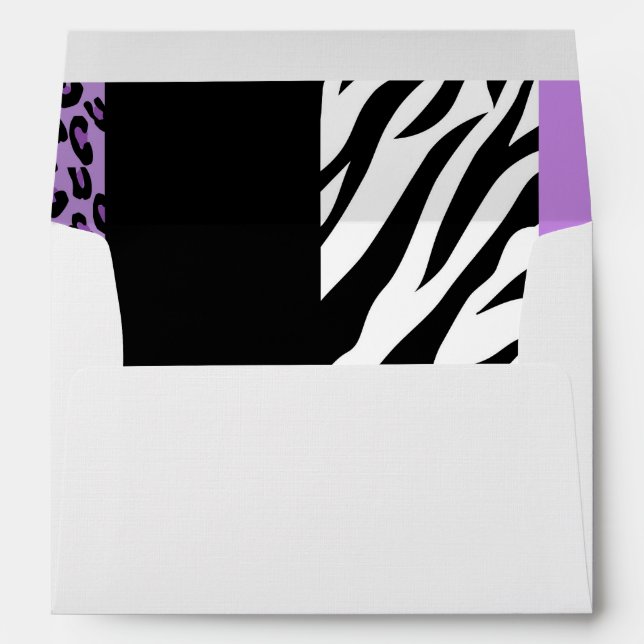 Leopard Print, Zebra Print, Animal Print, Purple Envelope (Back (Bottom))