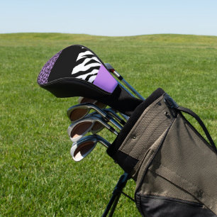 Leopard Print, Zebra Print, Animal Print, Purple Golf Head Cover
