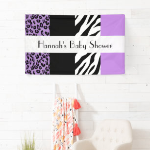 Leopard Print, Zebra Print, Baby Shower Banner