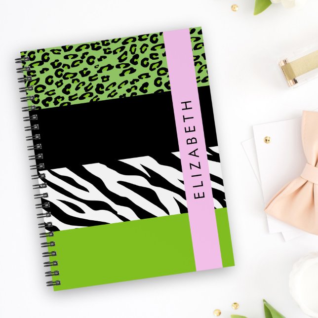Leopard Print, Zebra Print, Green, Your Name Planner (Creator Uploaded)
