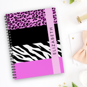 Leopard Print, Zebra Print, Pink, Your Name Planner