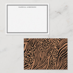 Leopard Print Zebra Stripe Pattern Card