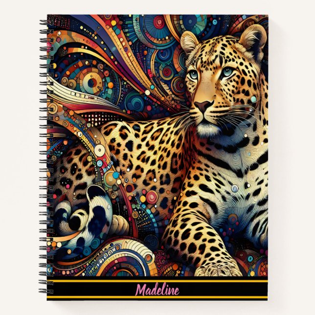 Leopard Pulse: Vibrant Jungle Delight Notebook (Front)