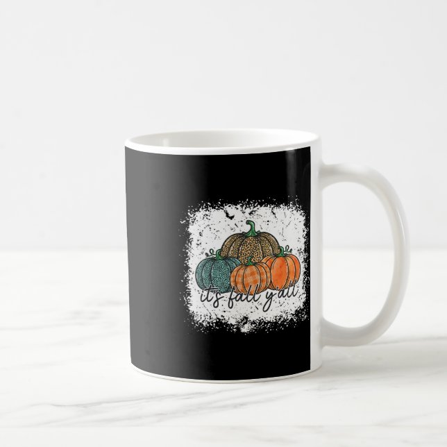 Leopard Pumpkin Autumn Its Fall Yall Thanksgiving  Coffee Mug (Right)