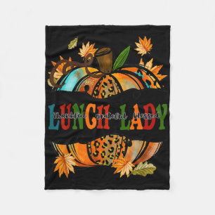 Leopard Pumpkin Fall Autumn Thanksgiving Lunch Lad Fleece Blanket