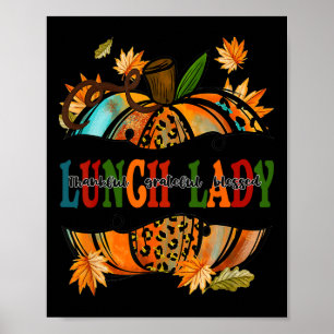 Leopard Pumpkin Fall Autumn Thanksgiving Lunch Lad Poster