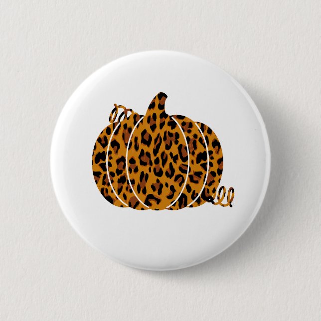 Leopard Pumpkin / Fall Season 6 Cm Round Badge (Front)