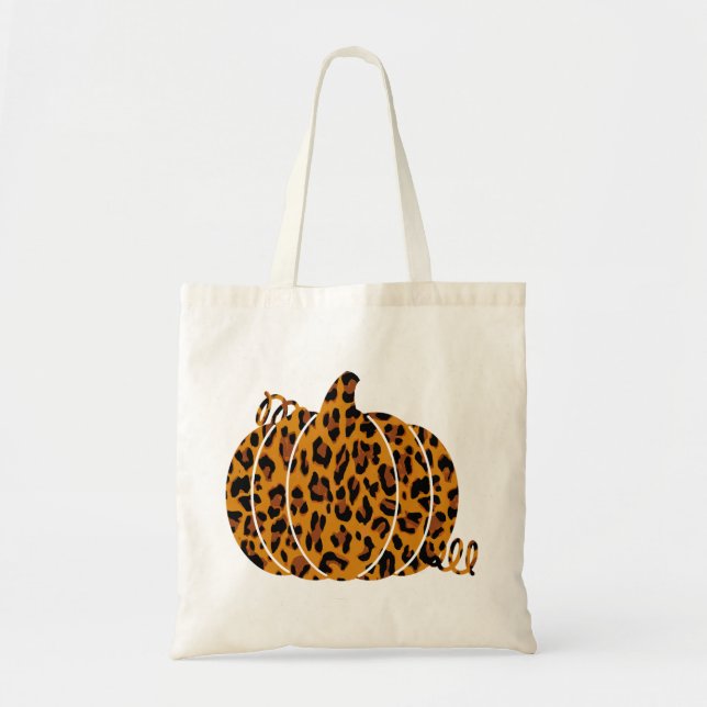 Leopard Pumpkin / Fall Season Tote Bag (Front)