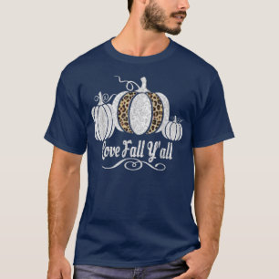 Leopard Pumpkin Halloween Autumn Happy Fall Funny  T-Shirt