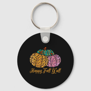 Leopard Pumpkin Happy Fall Yall Autumn Pumpkin Sea Key Ring
