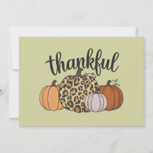 Leopard Pumpkin Season Thanksgiving Halloween Fall Holiday Card
