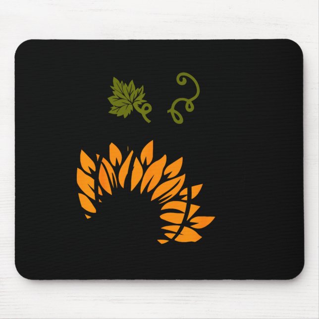 Leopard Pumpkin Sunflower Fall Autumn Halloween Th Mouse Pad (Front)