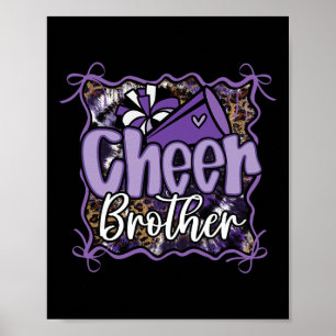 Leopard Purple Coquette Cheer Brother Cheerleader Poster