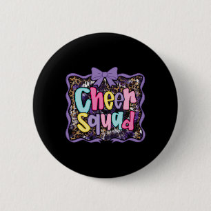 Leopard Purple Coquette Cheer Cheerleader Bow Girl 6 Cm Round Badge