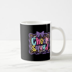 Leopard Purple Coquette Cheer Cheerleader Bow Girl Coffee Mug