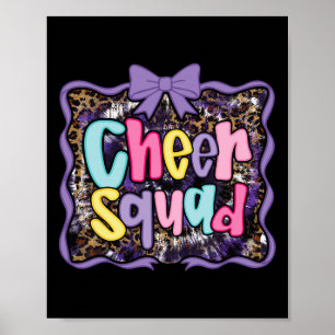 Leopard Purple Coquette Cheer Cheerleader Bow Girl Poster
