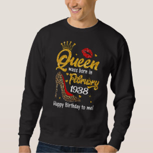 Leopard Queen Was Born In February 1938 85th Birth Sweatshirt