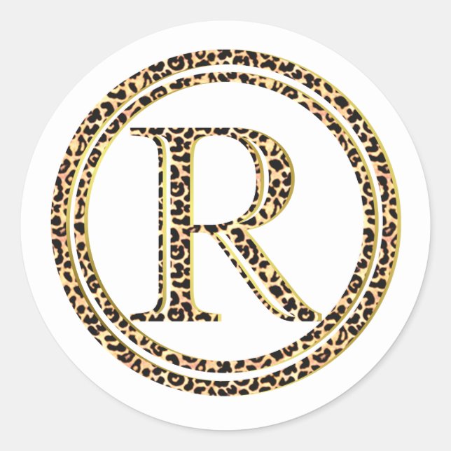 Leopard R Classic Round Sticker (Front)