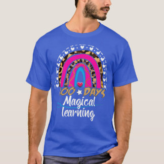 Leopard Rainbow 100 Days of magical learning Schoo T-Shirt