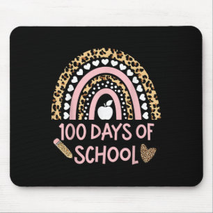 Leopard Rainbow 100th Day Of School, 100 Day Of Sc Mouse Pad
