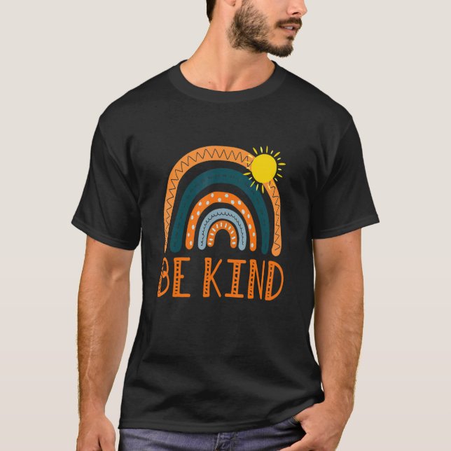 Leopard Rainbow Be Kind We Wear Orange For Unity D T-Shirt (Front)
